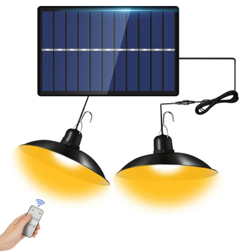 Lustre à ampoule LED solaire d'extérieur étanche IP65, lumières d'intérieur, spécifications : double lumière chaude avec télécommande SH91061571-09